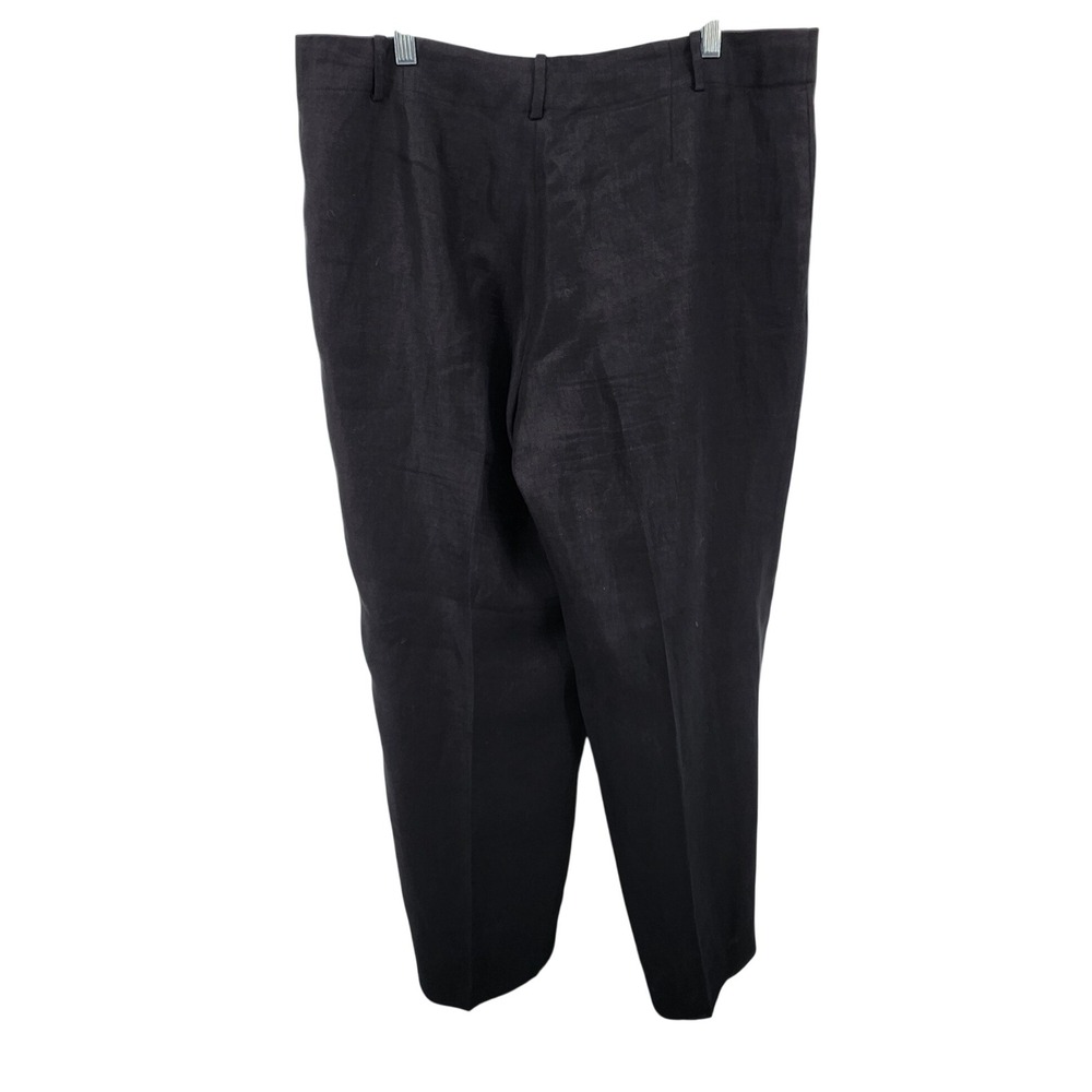 Lauren Ralph Lauren 14 Black Linen Sanderson Pants Straight Leg Career Workwear - Picture 3 of 10